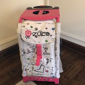 Zuca SK8 Print Bag with Pink Frame